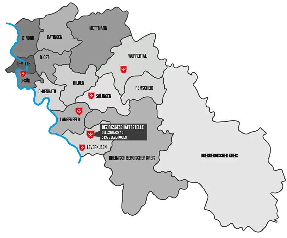 Dienststellen im Bezirk Rheinland Nord-Ost • Malteser